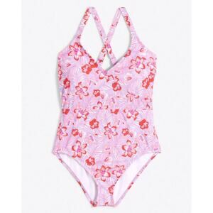Draper James Floral Scallop One Piece Swimsuit UPF 50+ Plus Size 1X Pink Multi